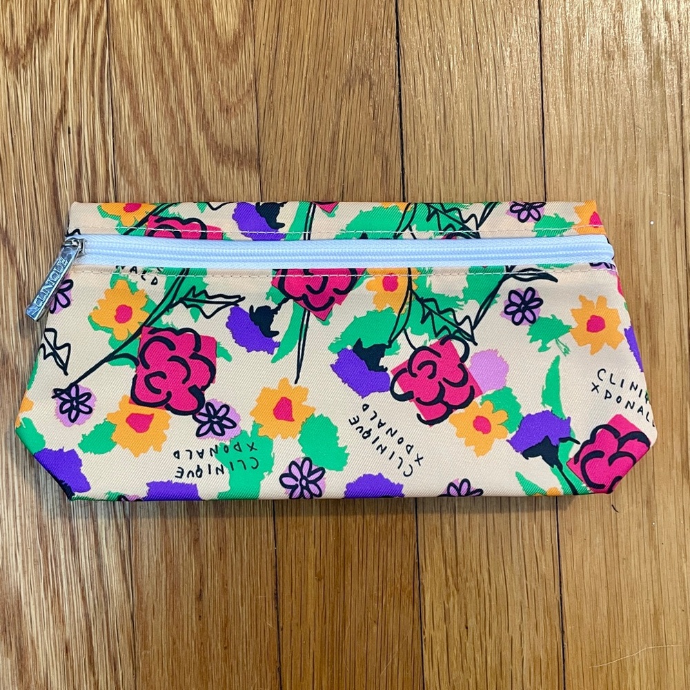 Clinique x Donald Floral Zipper Makeup Bag